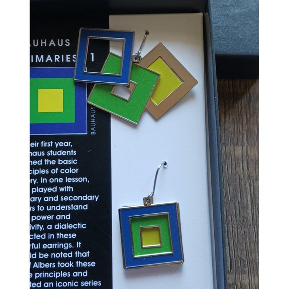 Bauhaus Primaries #1 Dangle Earrings - Picture 3 of 5